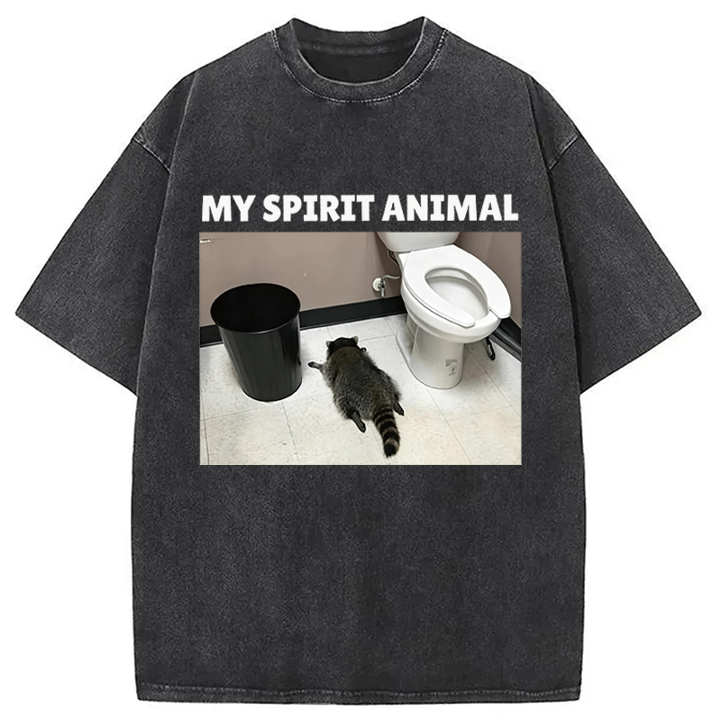 Modecanvas My Spirit Animal DTG Printing Washed T-Shirt