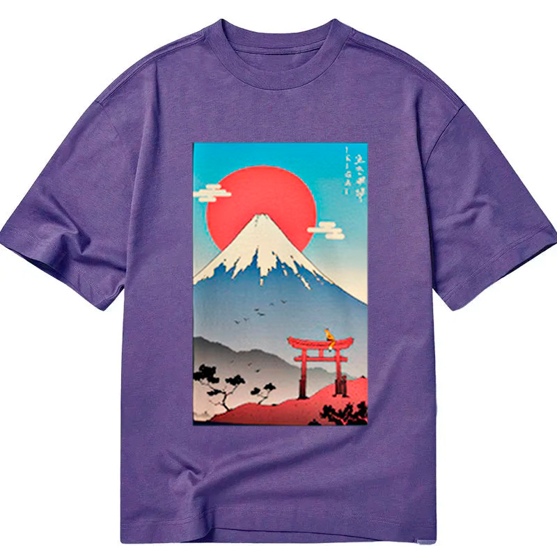 Modecanvas Ikigai in Mt. Fuji DTG Printing Classic T-Shirt-modecanvas