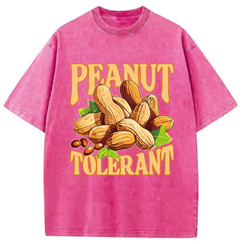 Modecanvas Peanut Tolerant Funny DTG Printing Washed T-Shirt