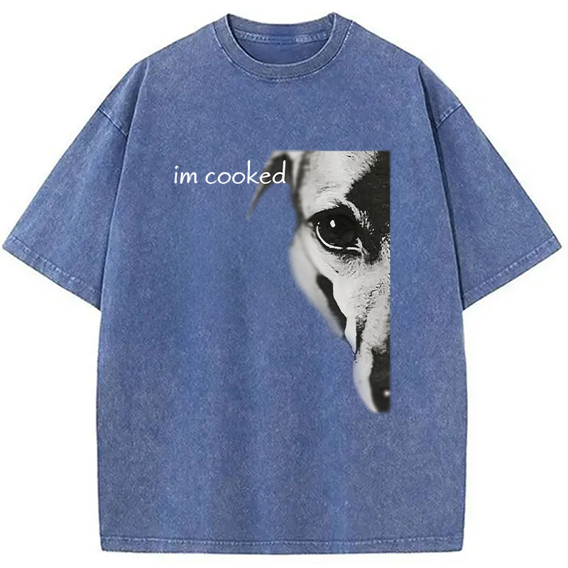 Modecanvas I'm Cooked DTG Printing Washed T-Shirt-modecanvas