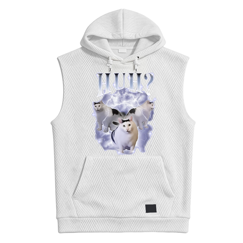 Modecanvas Huh Cat Chonky Ben Meme Hooded Tank