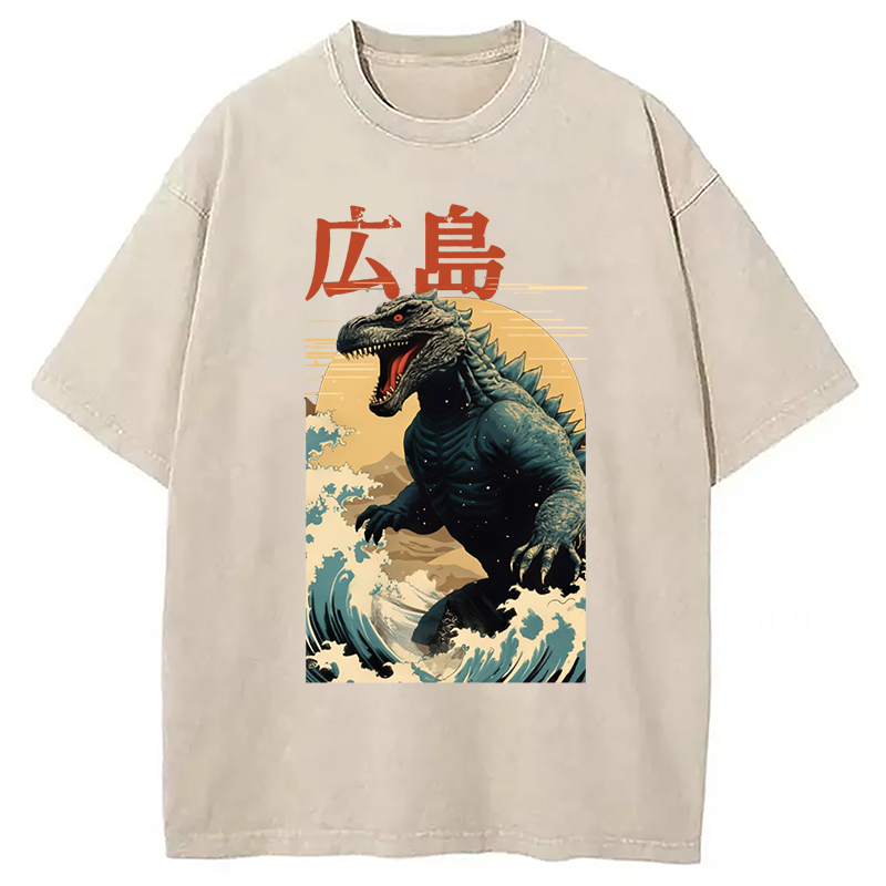 Modecanvas Hiroshima Godzilla Vintage Washed T-Shirt