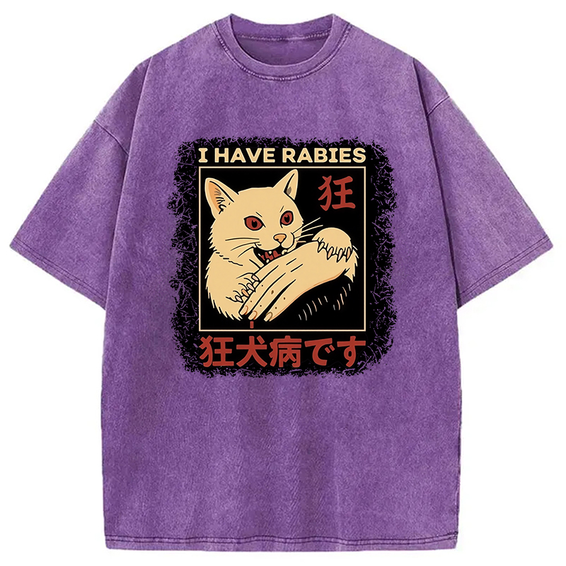 Modecanvas I Have Rabies Washed T-Shirt