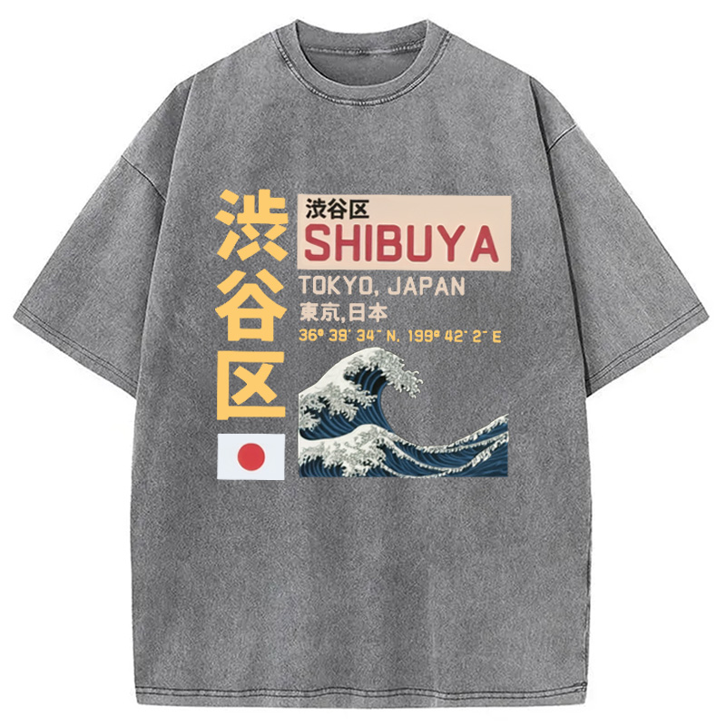 Modecanvas Shibuya Tokyo Japan Acid Washed T-Shirt