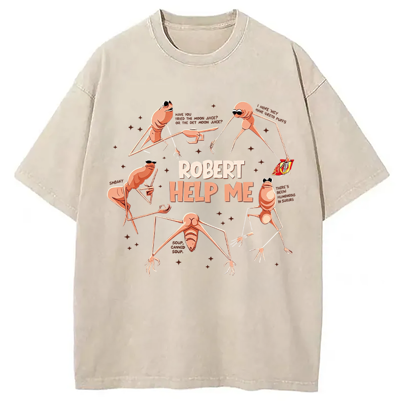 Modecanvas Robert Help Me DTG Printing Washed T-Shirt