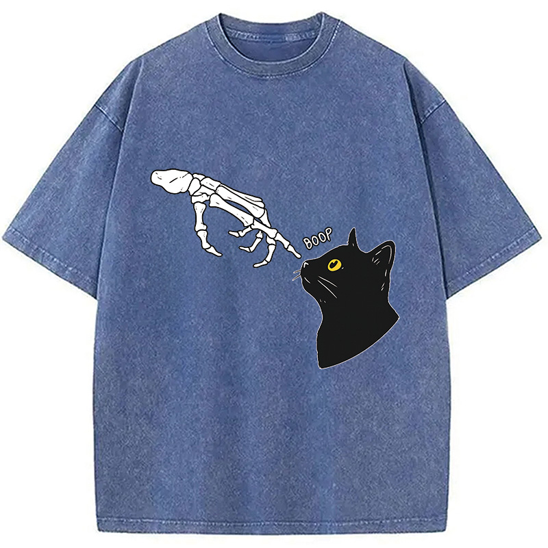 Modecanvas Cat Spooky Boop Washed T-Shirt
