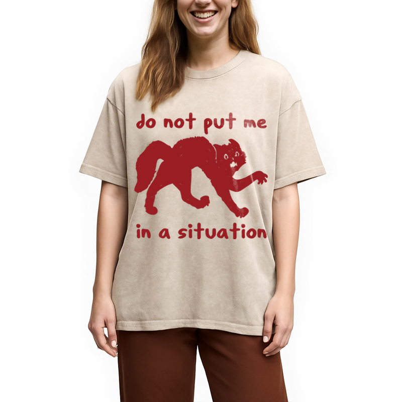 Modecanvas Do Not Put Me In A Situation DTG Printing Washed T-Shirt