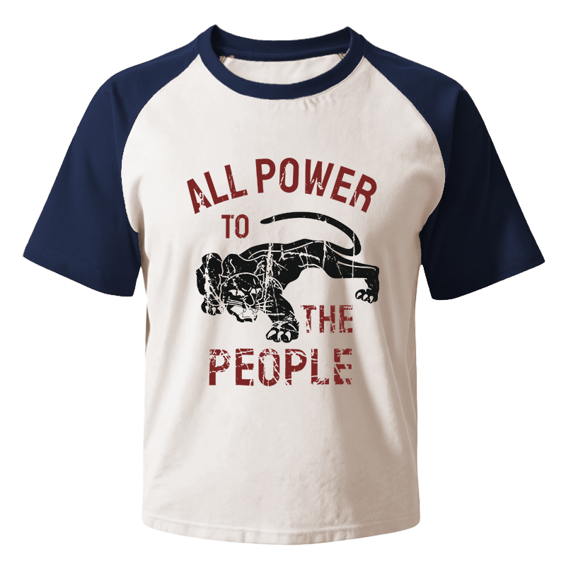 Modecanvas Defense All Power to The People Raglan T-Shirt