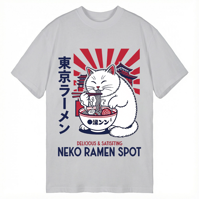 Modecanvas Neko Ramen Spot DTG Printing Classic T-Shirt-modecanvas