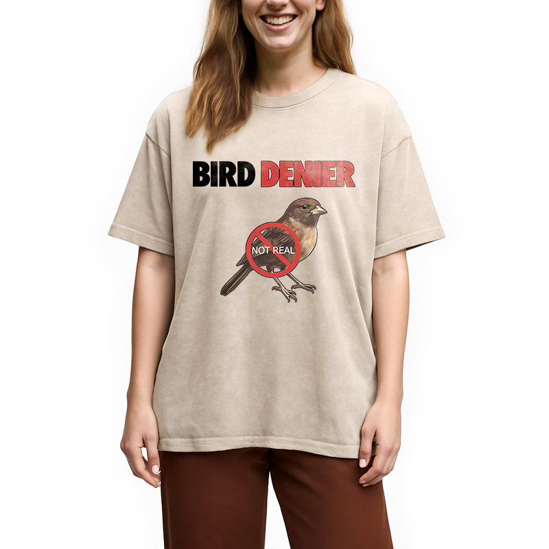 Modecanvas Bird Denier DTG Printing Washed T-Shirt
