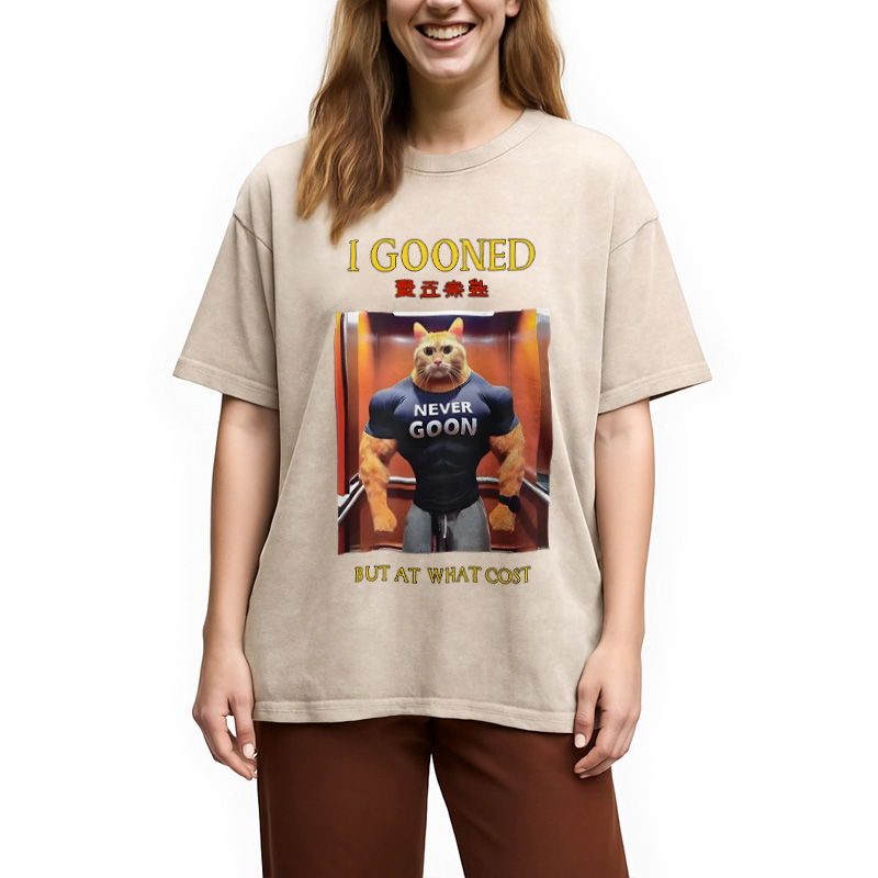 Modecanvas I Gooned but at What Cost Funny Washed T-Shirt