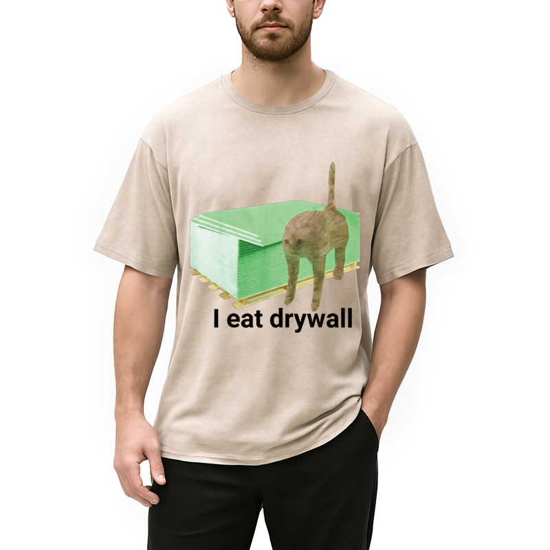Modecanvas I Eat Drywall Cat Funny
Meme DTG Printing Washed T-Shirt