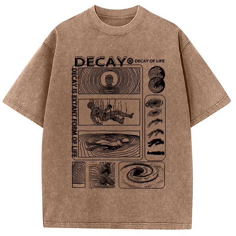 Modecanvas Decay Of Life DTG Printing Washed T-Shirt-modecanvas