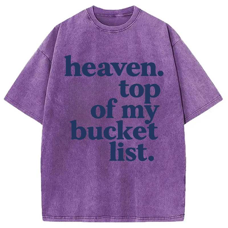 Modecanvas Heaven Bucket List DTG Printing Washed T-Shirt
