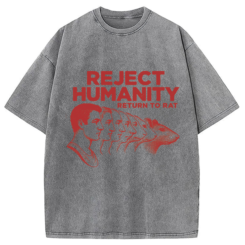 Modecanvas Vintage Reject Humanity Rat Washed T-Shirt