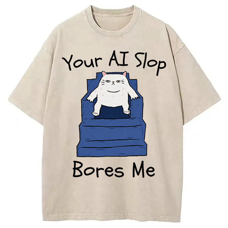 Modecanvas AI Slop Bores Me DTG Printing Washed T-Shirt