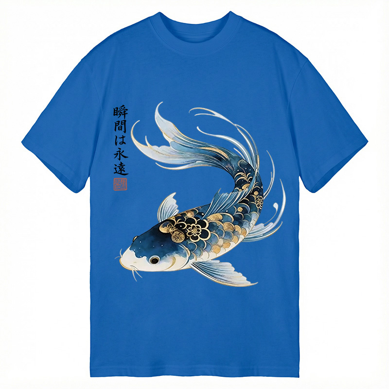 Modecanvas Elegant Koi Fish Watercolor DTG Printing Classic T-Shirt-modecanvas