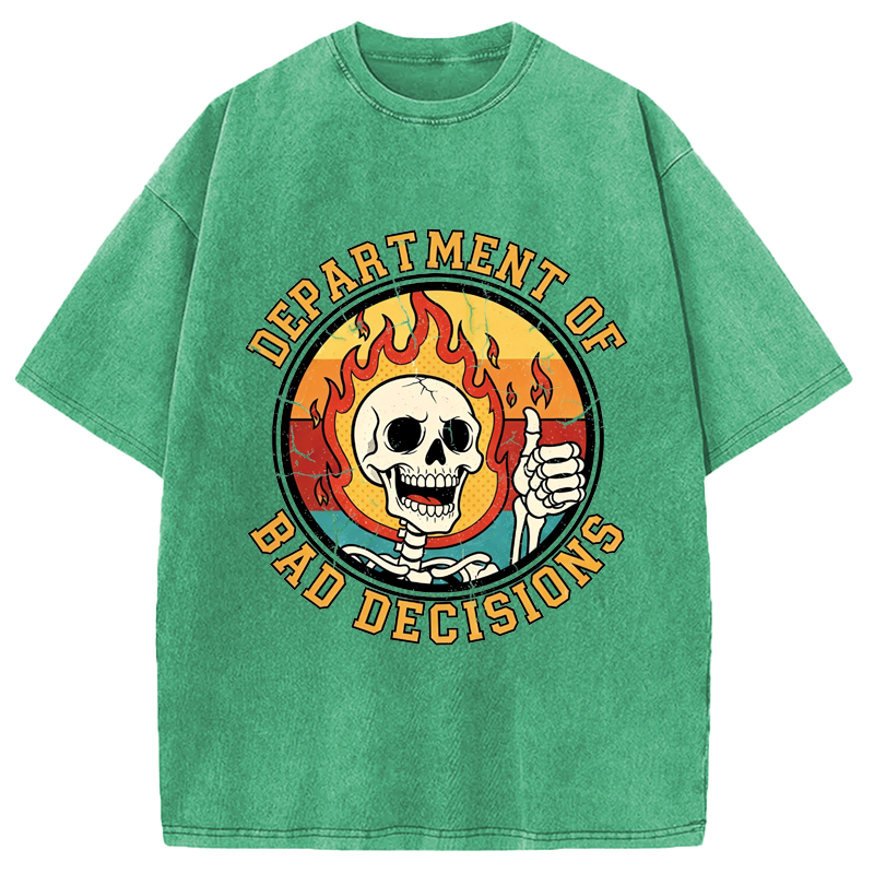 Modecanvas Department Of Bad Decisions DTG Printing Washed T-Shirt