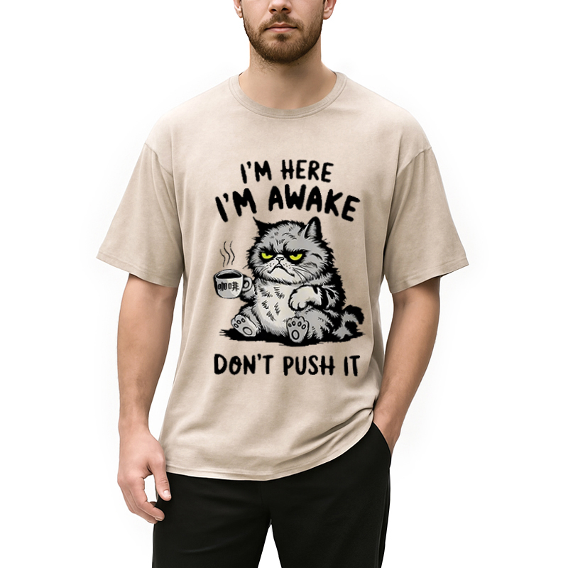 Modecanvas Tired Cat Washed T-Shirt