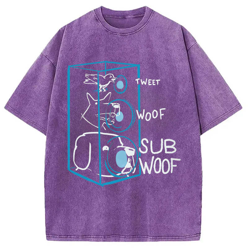 Modecanvas Subwoof Funny DTG Printing Washed T-Shirt