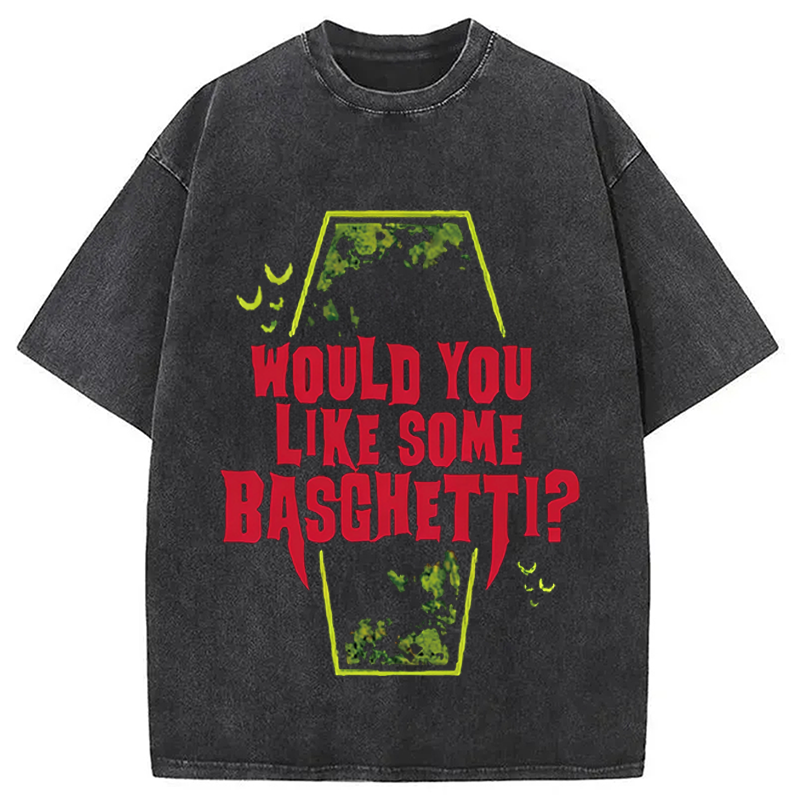Modecanvas Would You Like Some Basghetti DTG Printing Washed T-Shirt