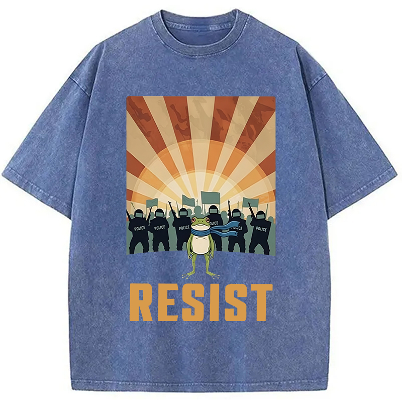 Modecanvas Portland Frog Protest Washed T-Shirt