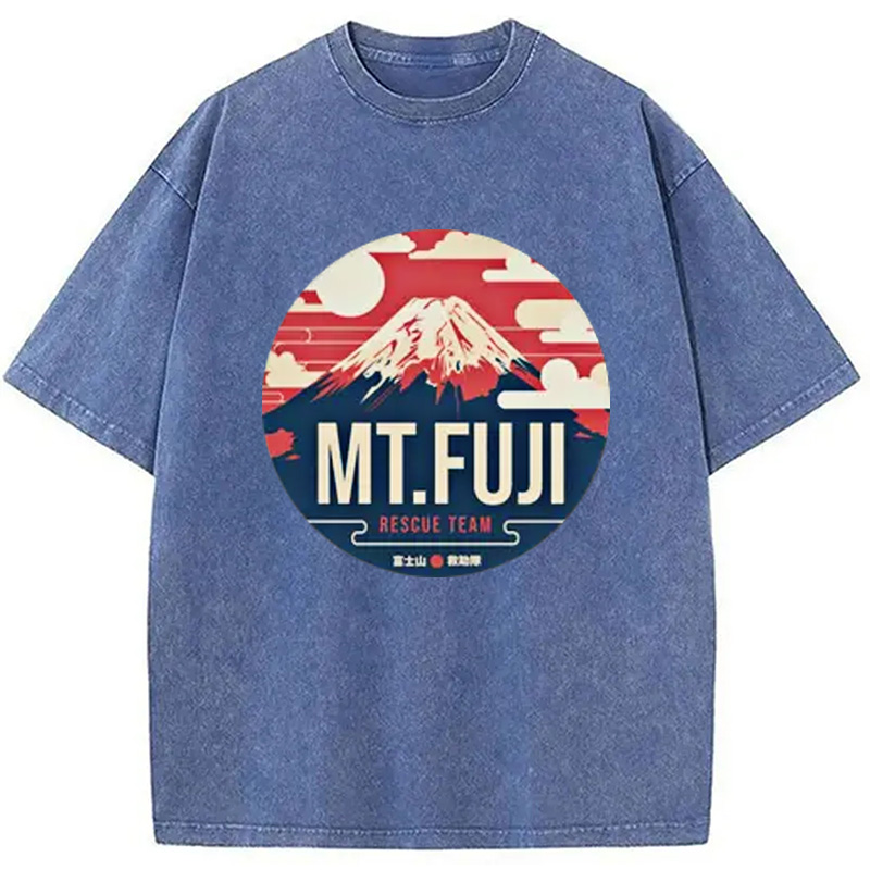 Modecanvas Japanese Mount Fuji Rescue Washed T-Shirt