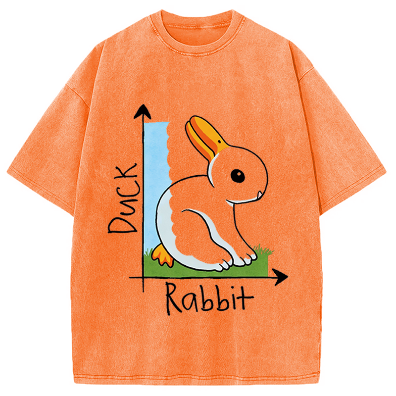 Modecanvas Duck Or Rabbit DTG Printing Washed T-Shirt