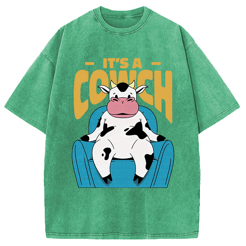 Modecanvas Its A Cowch Funny Cow DTG Printing Washed T-Shirt