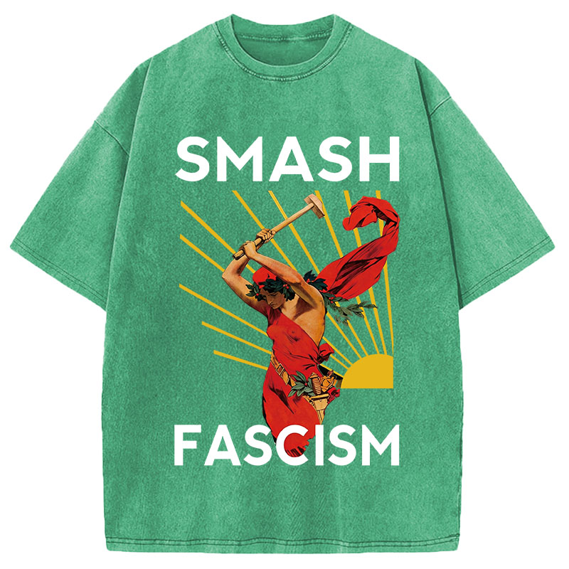 Modecanvas Smash Fascism DTG Printing Washed T-Shirt