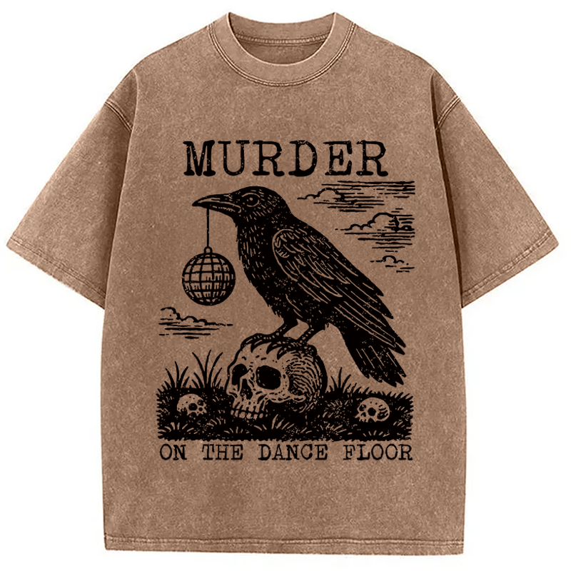 Modecanvas Murder on the Dance Floor DTG Printing Washed T-Shirt