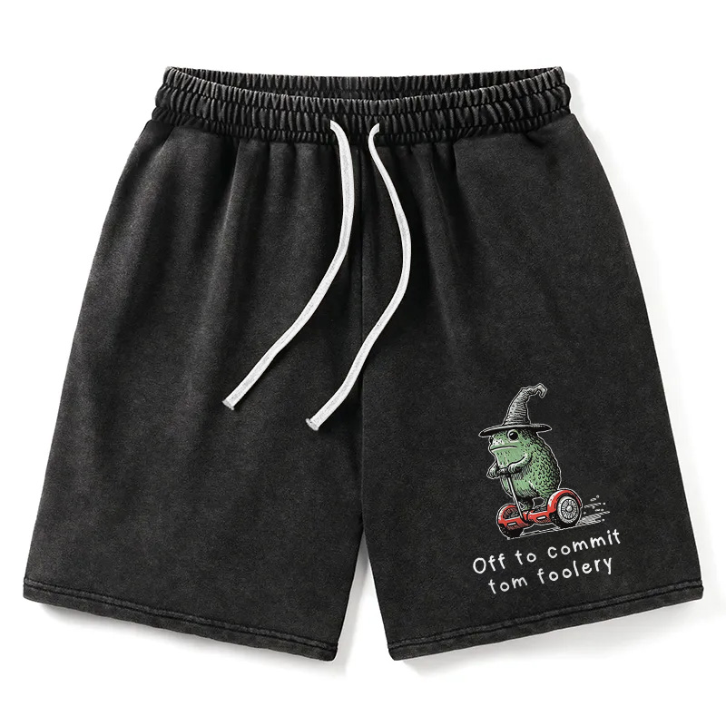 Modecanvas Frog Riding A Balance Scooter Washed Short