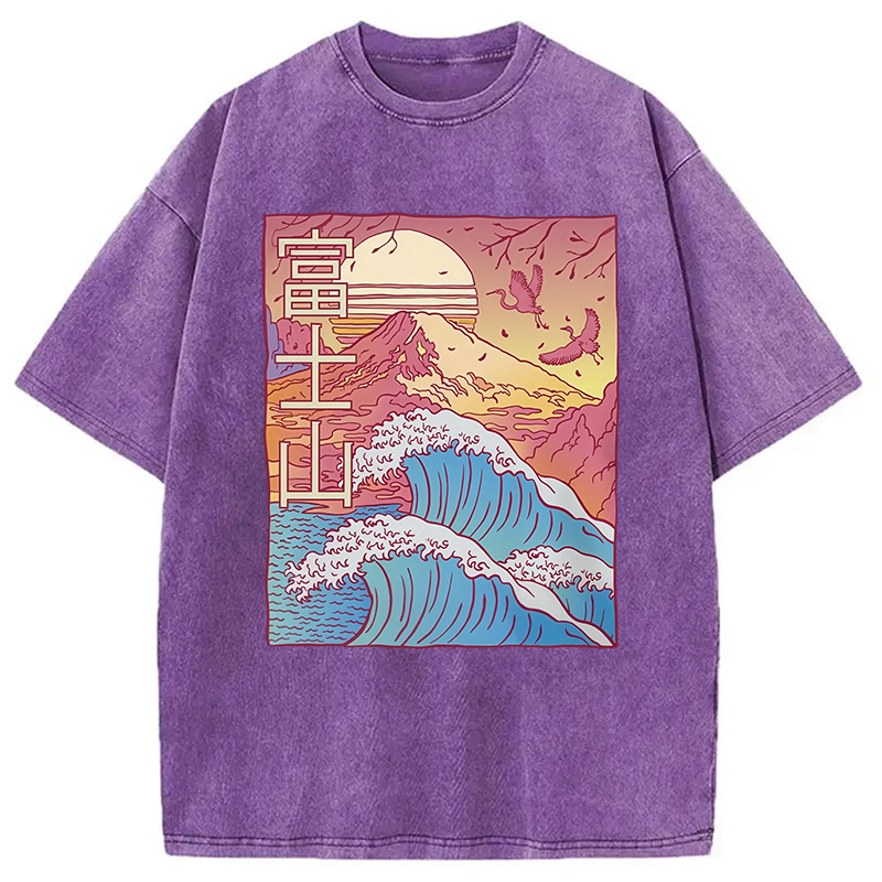 Modecanvas Japanese Fuji Wave Washed T-Shirt