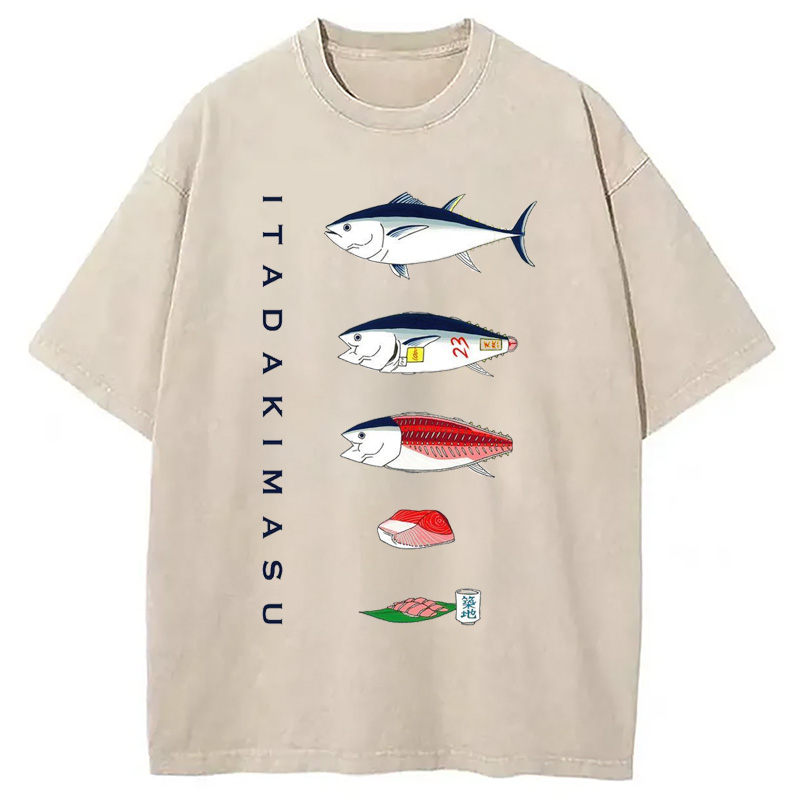 Modecanvas From Fish To Sashimi Washed T-Shirt