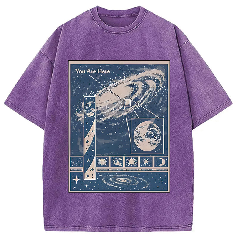 Modecanvas You Are Here Space Washed T-Shirt
