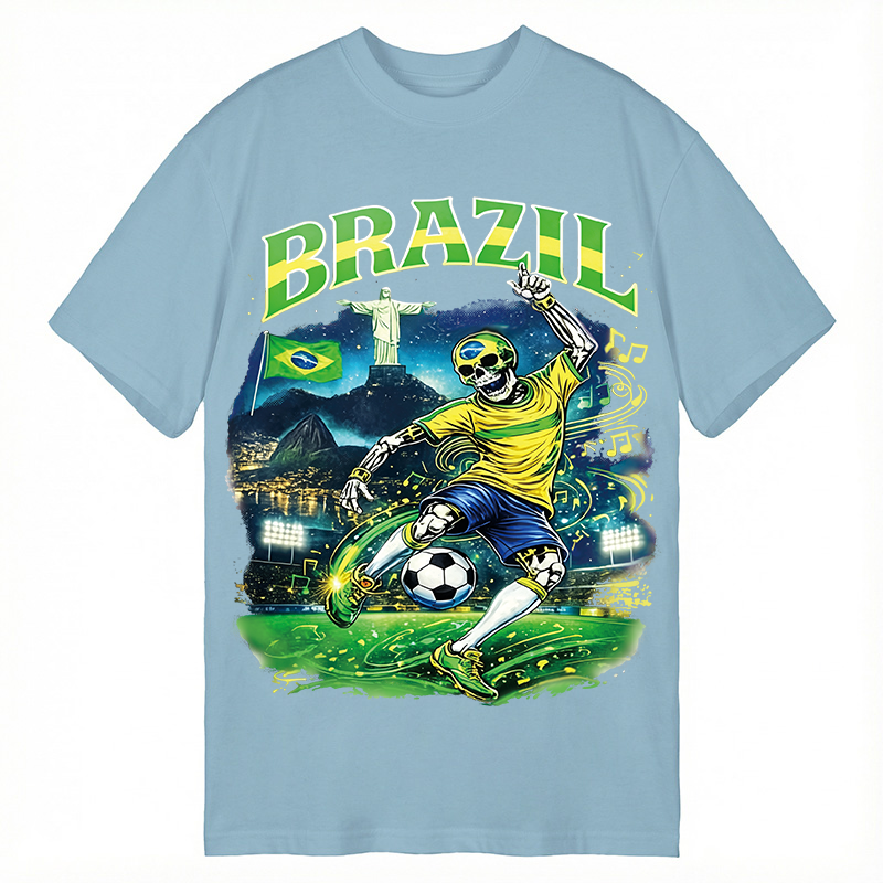 Modecanvas Brazil Soccer Vintage DTG Printing Classic T-Shirt-modecanvas