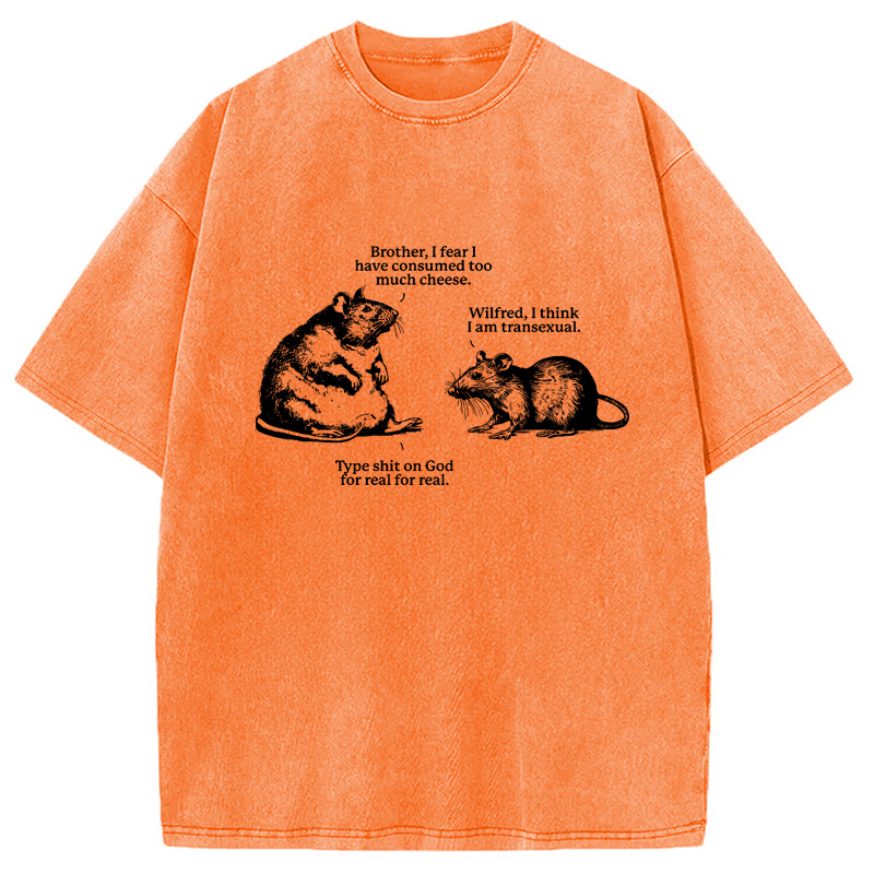 Modecanvas Rats Too Much Cheese Washed T-Shirt