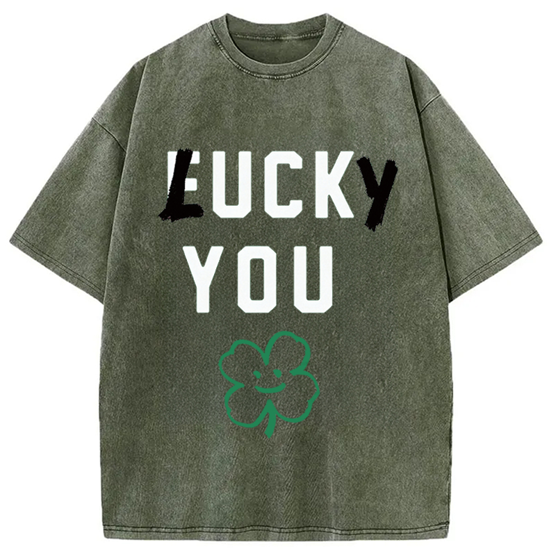 Modecanvas Lucky You DTG Printing Washed T-Shirt