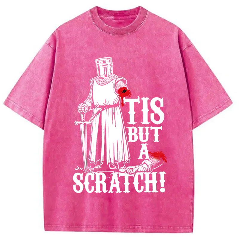 Modecanvas Tis but a Scratch Medieval Warrior Knight DTG Printing Washed T-Shirt
