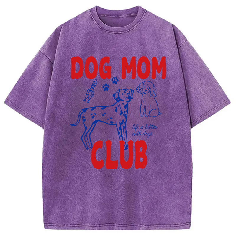 Modecanvas Dog Mom Club Washed T-Shirt