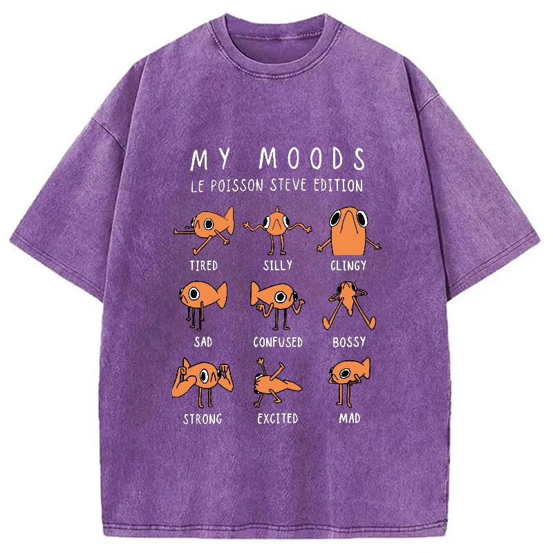 Modecanvas Il Est Orange Poisson Steve Washed T-Shirt