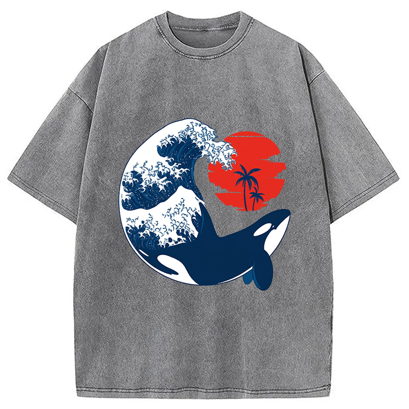 Modecanvas The Killer Wave Washed T-Shirt