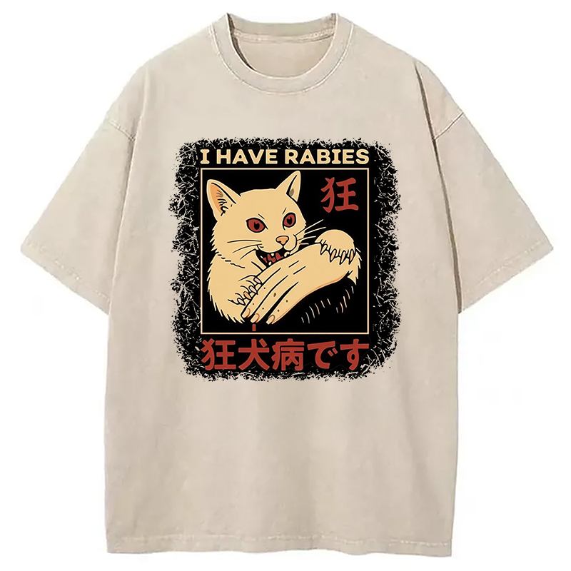 Modecanvas I Have Rabies Washed T-Shirt