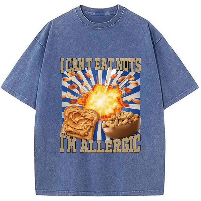 Modecanvas Allergy Nut Intolerance Washed T-Shirt