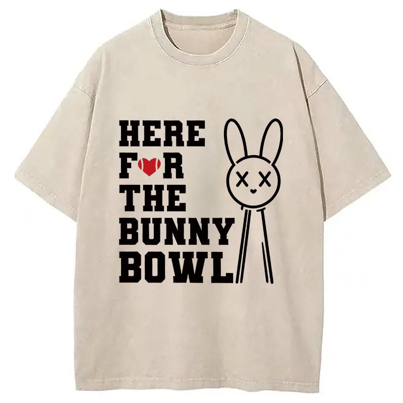 Modecanvas Here For The Bunny Bowl DTG Printing Washed T-Shirt