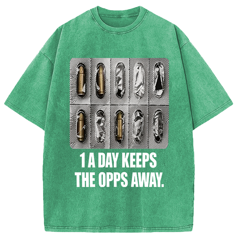 Modecanvas 1A Day Keeps The OPPs Away DTG Printing Washed T-Shirt