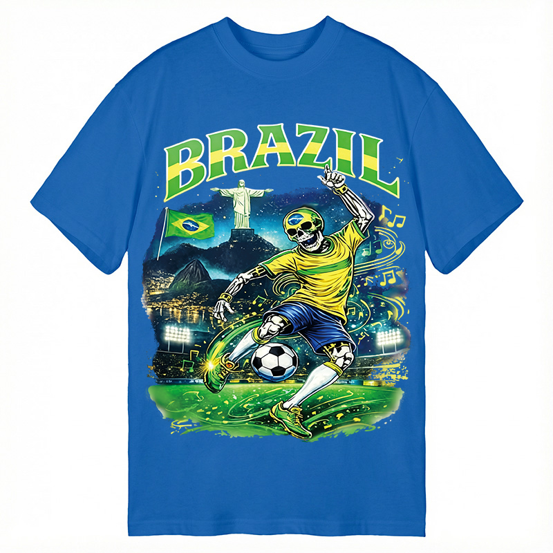 Modecanvas Brazil Soccer Vintage DTG Printing Classic T-Shirt-modecanvas
