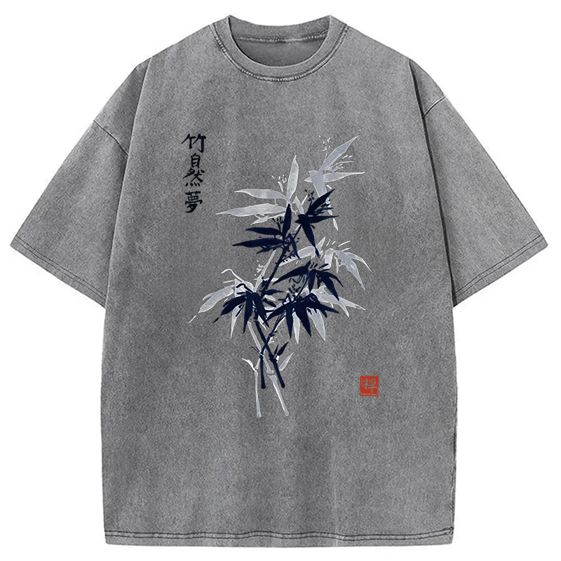 Modecanvas Vintage Bambo DTG Printing Washed T-Shirt-modecanvas