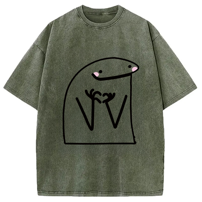 Modecanvas Lovely Flork DTG Printing Washed T-Shirt