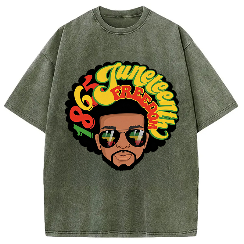 Modecanvas Juneteenth 1865 DTG Printing Washed T-Shirt